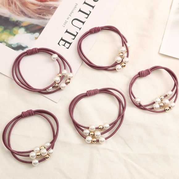 5 for $25 Pack Of 2 Purple Hair Ties - Picture 2 of 5